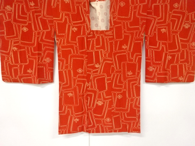 花に抽象模様道行コート